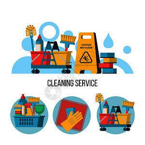 清潔服務圖標專業清潔女士拖把水桶黃色濕地板標志清潔用具